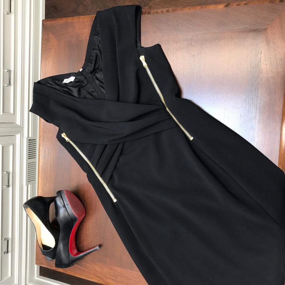 Moschino Zip Detailed Crepe Dress